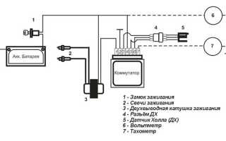 Подключение датчика Холла к коммутатору по схеме