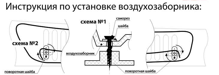 Как установить воздухозаборник 
