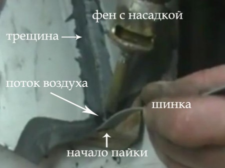 Ремонт трещины бампера