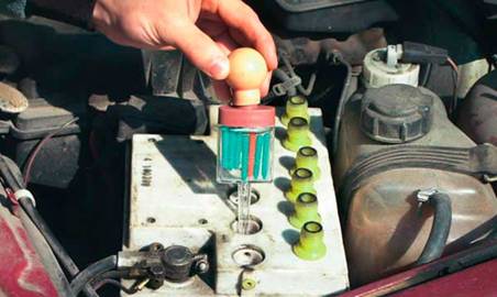 Замеры плотности электролита