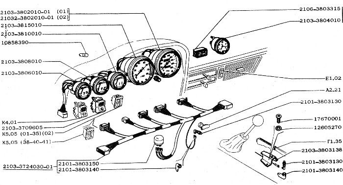 электропроводка ваз 2103