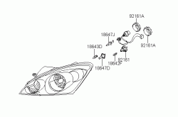 Графическое устройство фары Киа Сид из руководства пользователя Графическое устройство фары Киа Сид из руководства пользователя