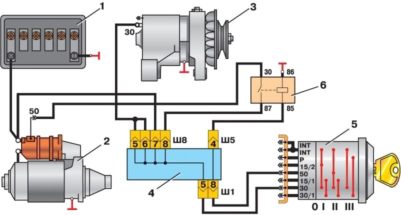 схема электропроводки ваз 2106