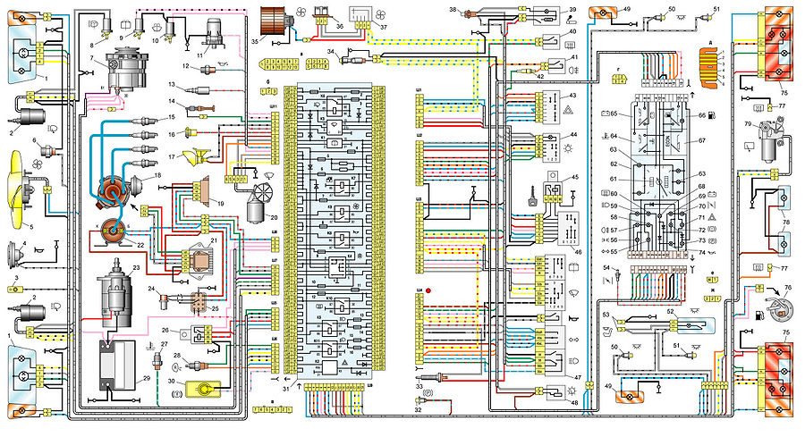 схема электропроводки ваз 21099