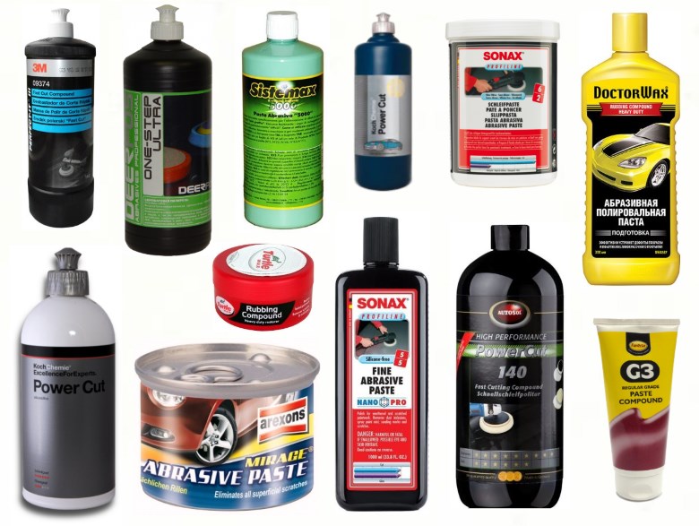 Абразивные пасты для авто разных производителей Абразивные пасты для авто разных производителей
