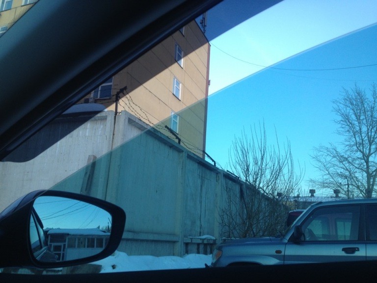 Голубая тонировка вид изнутри Голубая тонировка вид изнутри