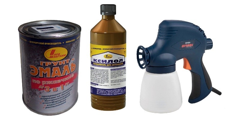 Краска и ксилол Новбытхим и краскопульт Краска и ксилол Новбытхим и краскопульт