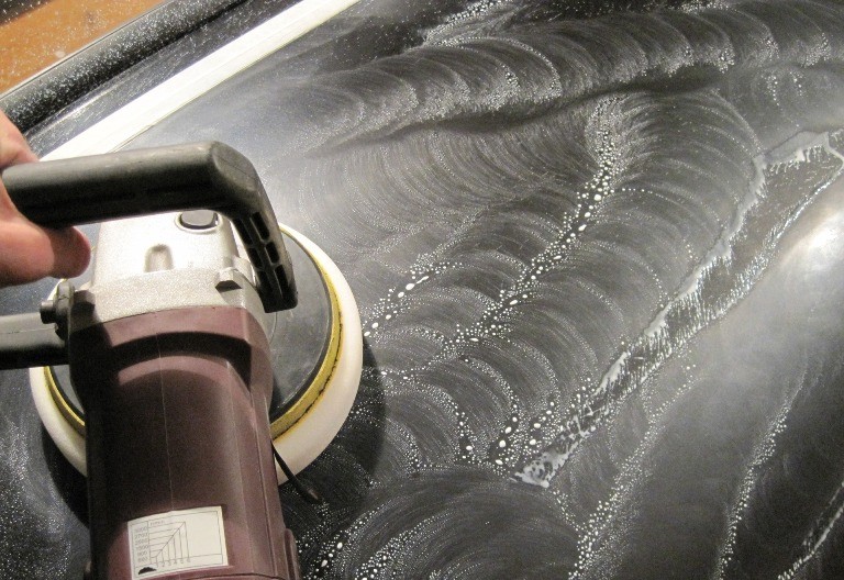 Полировка лака с помощью машинки Полировка лака с помощью машинки